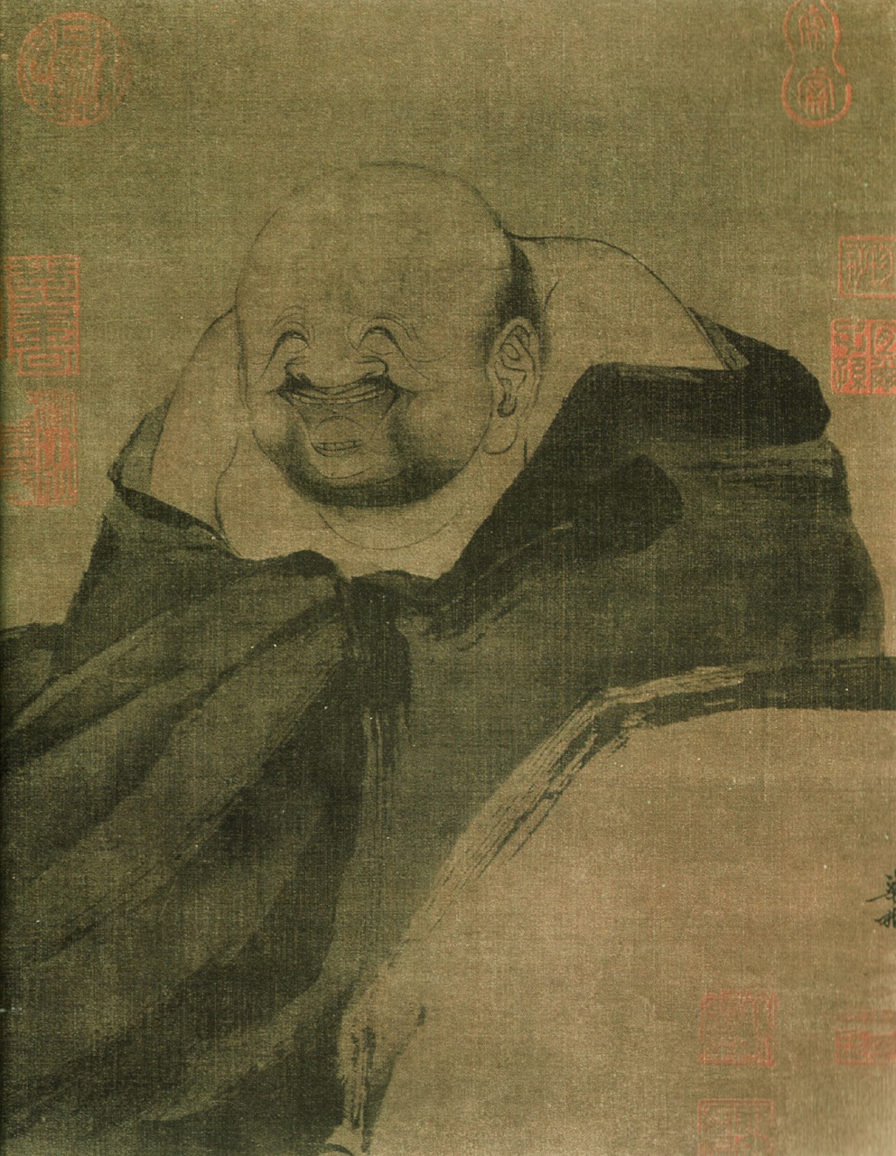 Buddhist monk Budai — Song dynasty (960-1279) painting by Liang Kai