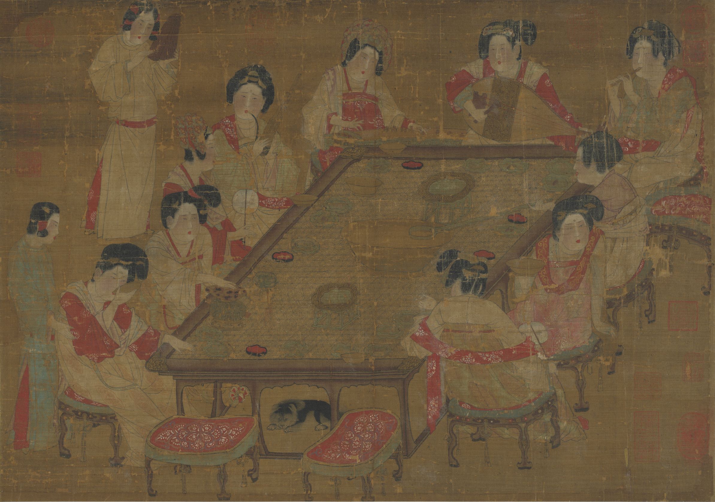 A Palace Concert — Tang dynasty (618-907) painting by Anonymous