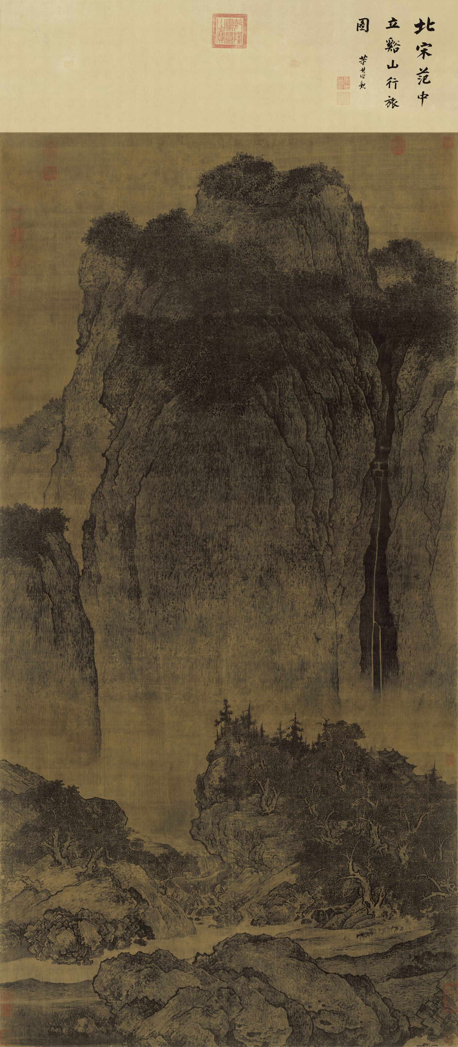 Travelers by Streams and Mountains — Song dynasty (960-1279) painting by Fan Kuan