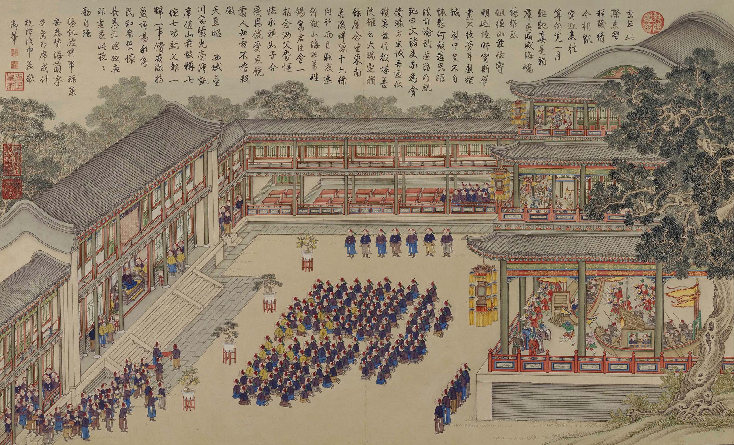 Victory banquet — Qing dynasty (1644-1911) painting by Anonymous