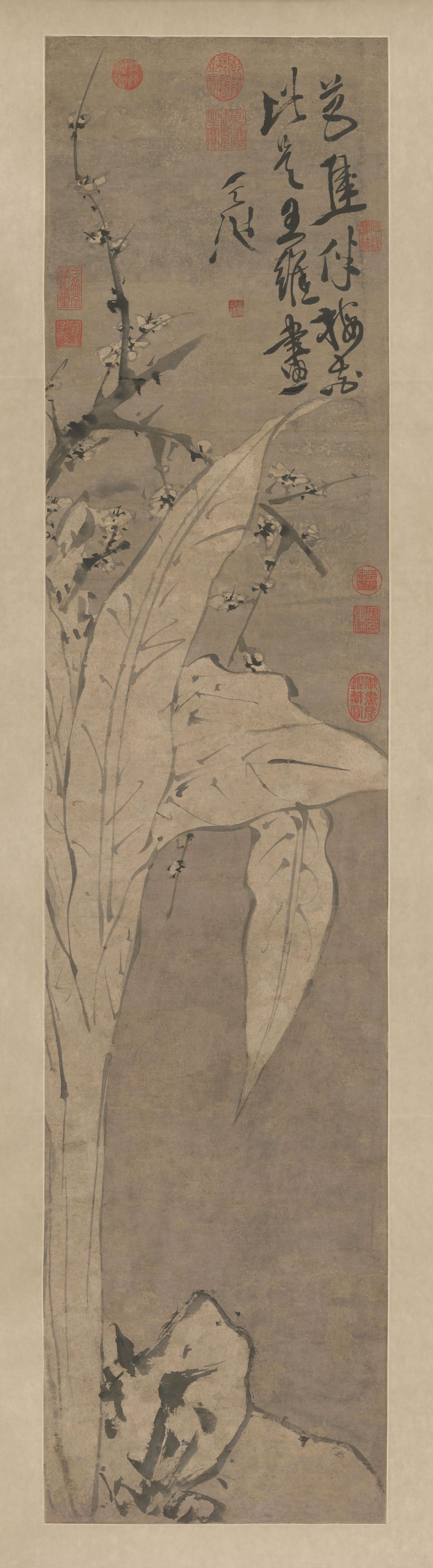 Plum Blossom and Banana Leaves — Ming dynasty (1368-1644) painting by Xu Wei