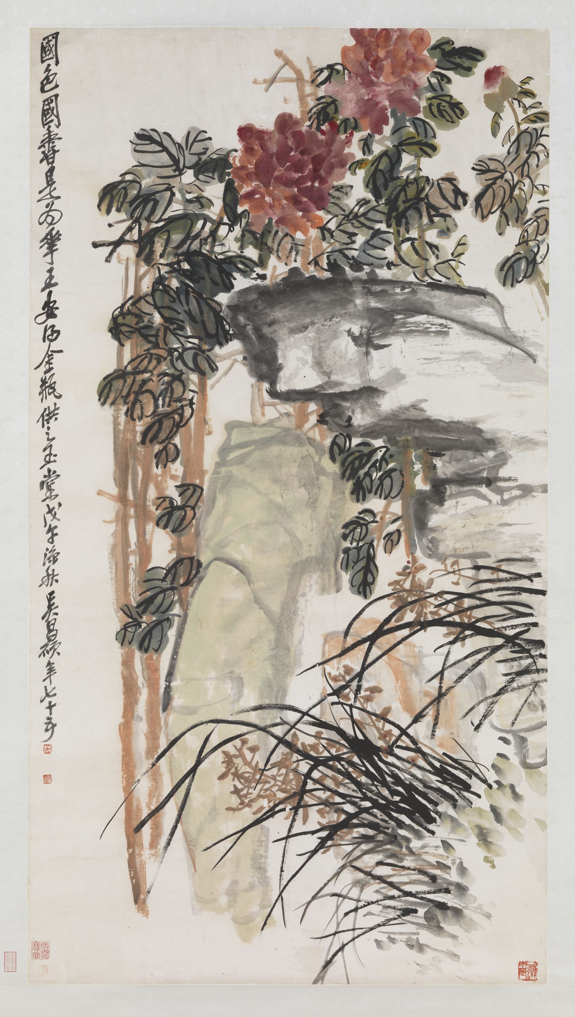 Elegant Orchids — Qing dynasty (1644-1911) painting by Wu Changshuo