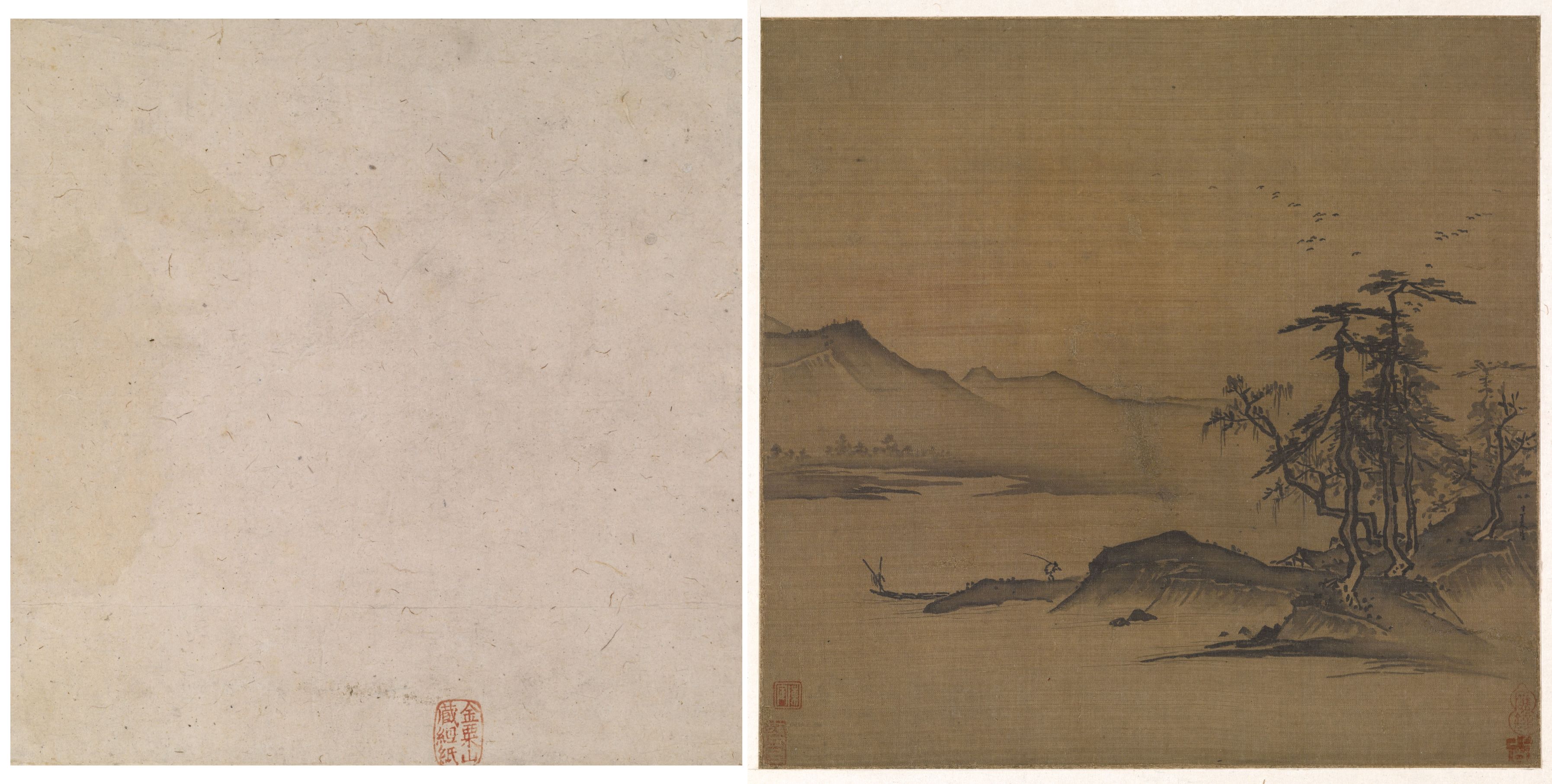 Returning from fishing in twilight glow — Song dynasty (960-1279) painting by Xia Gui