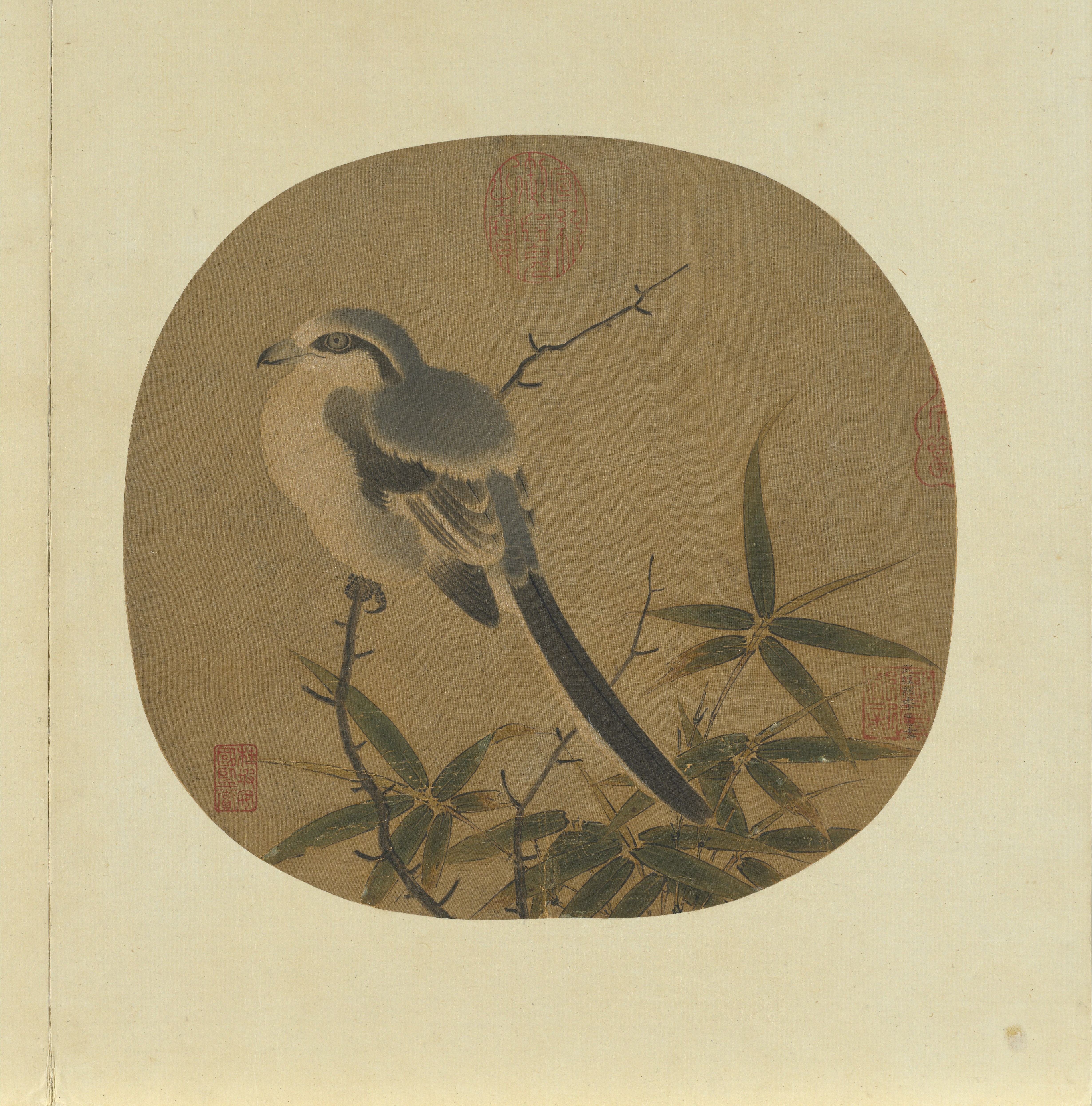Bamboo and Shrike — Song dynasty (960-1279) painting by Li AnZhong