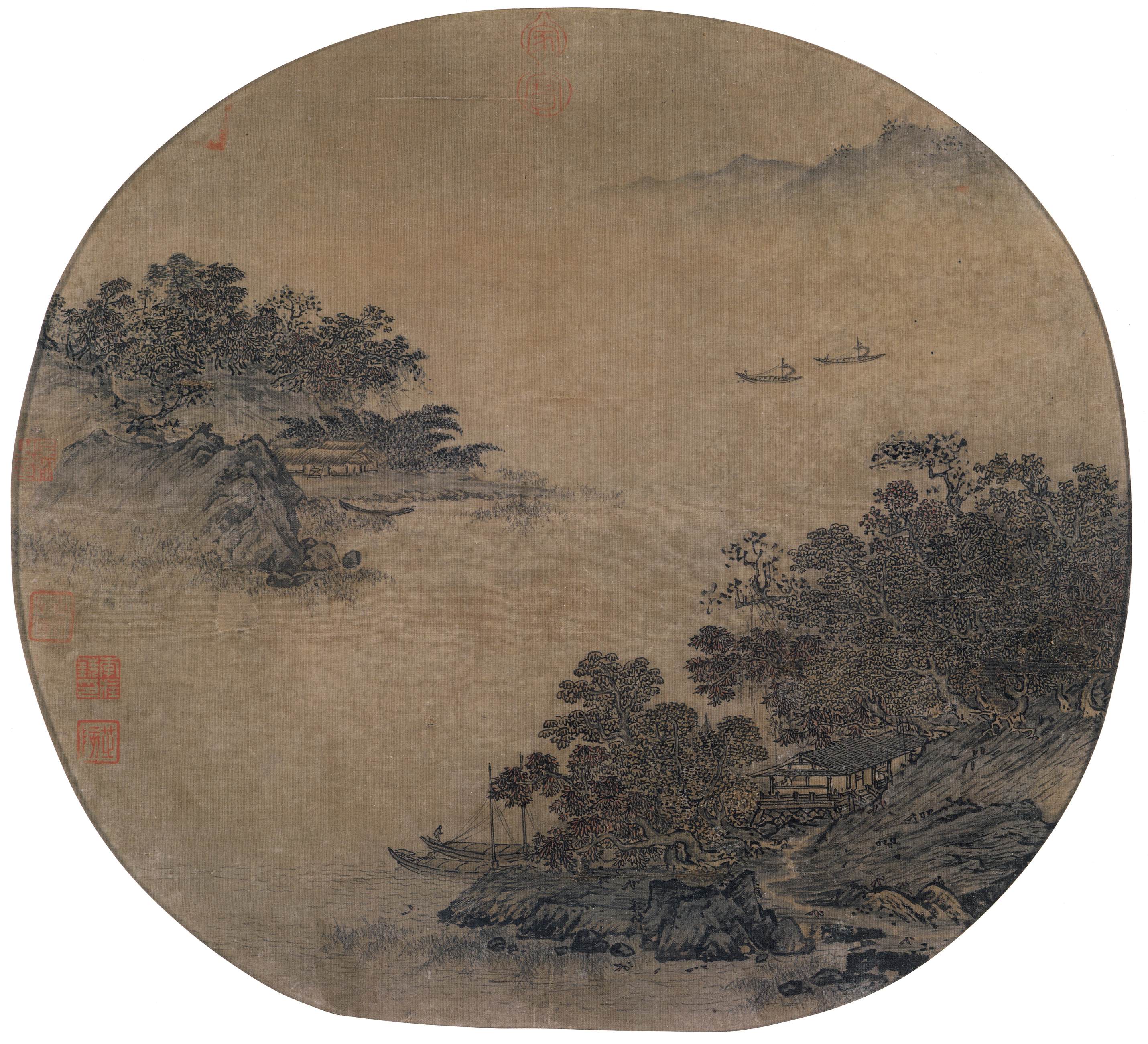 River Pavilion in Autumn — Song dynasty (960-1279) painting by Anonymous