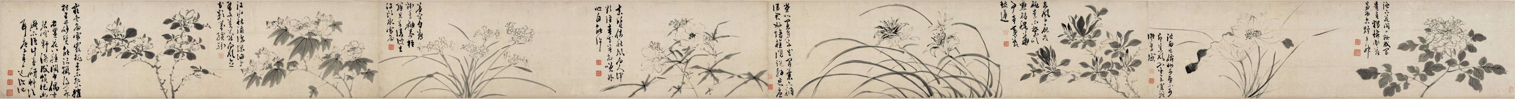 Flowers in ink — Ming dynasty (1368-1644) painting by Chen Chun