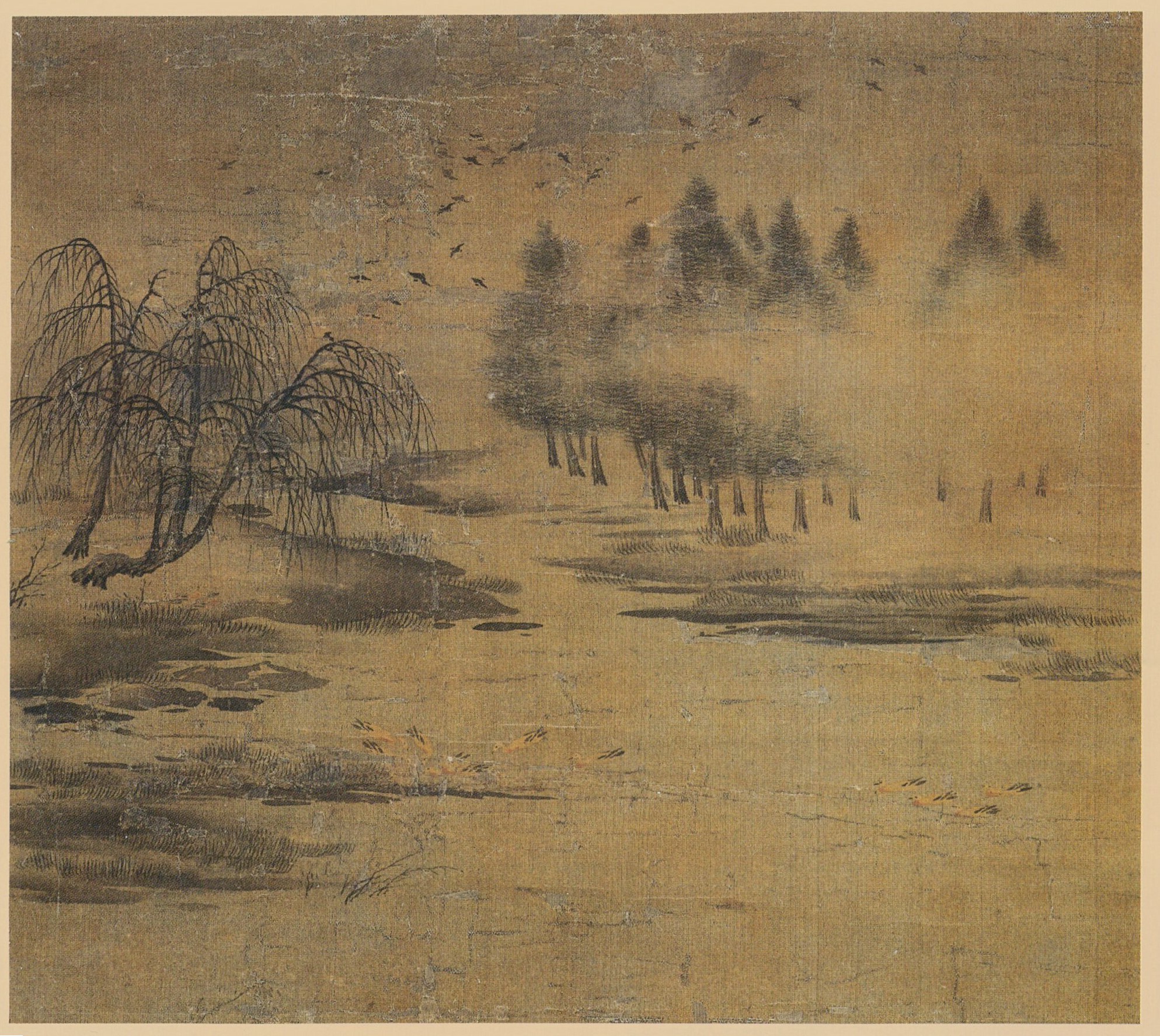 Autumn Pond — Song dynasty (960-1279) painting by Zhao Lingrang