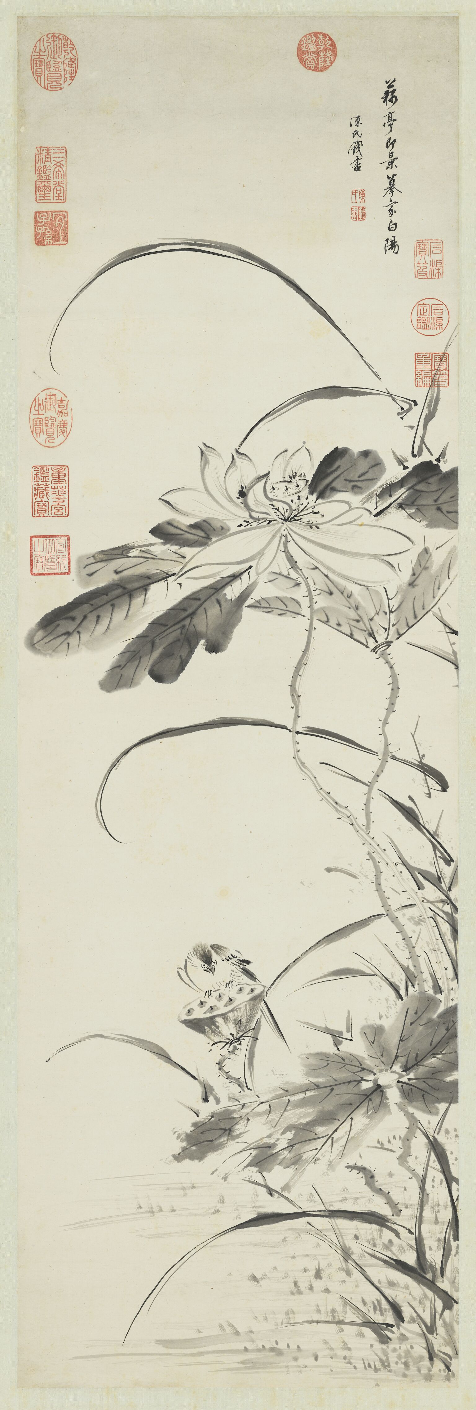 Lotus — Qing dynasty (1644-1911) painting by Chen Shu