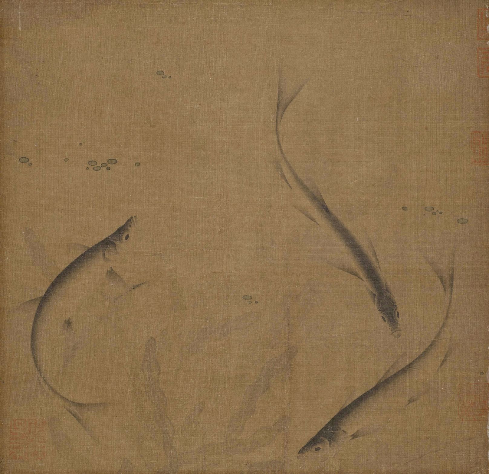 Three fishes — Song dynasty (960-1279) painting by Anonymous