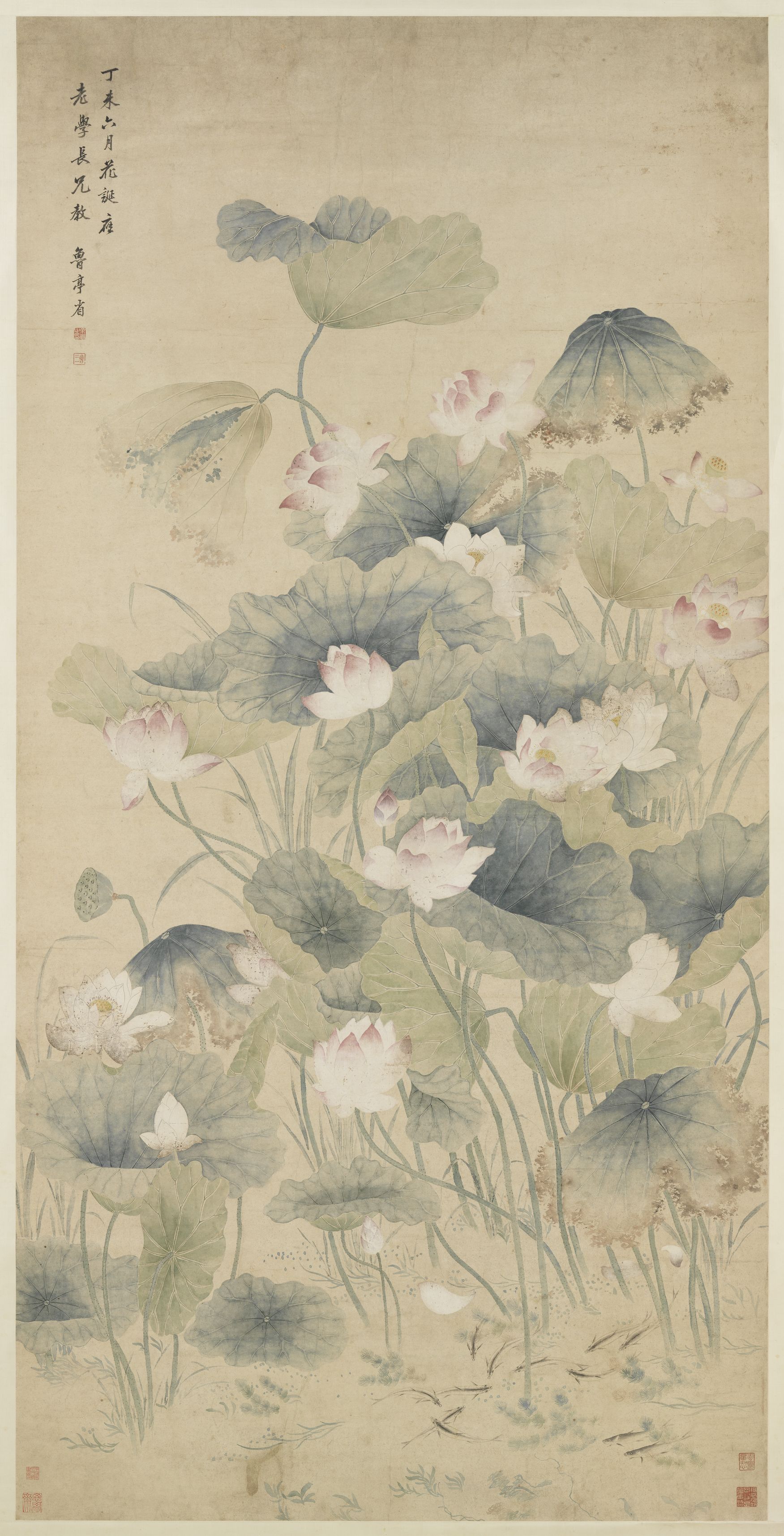 Lotus — Qing dynasty (1644-1911) painting by Yu Sheng