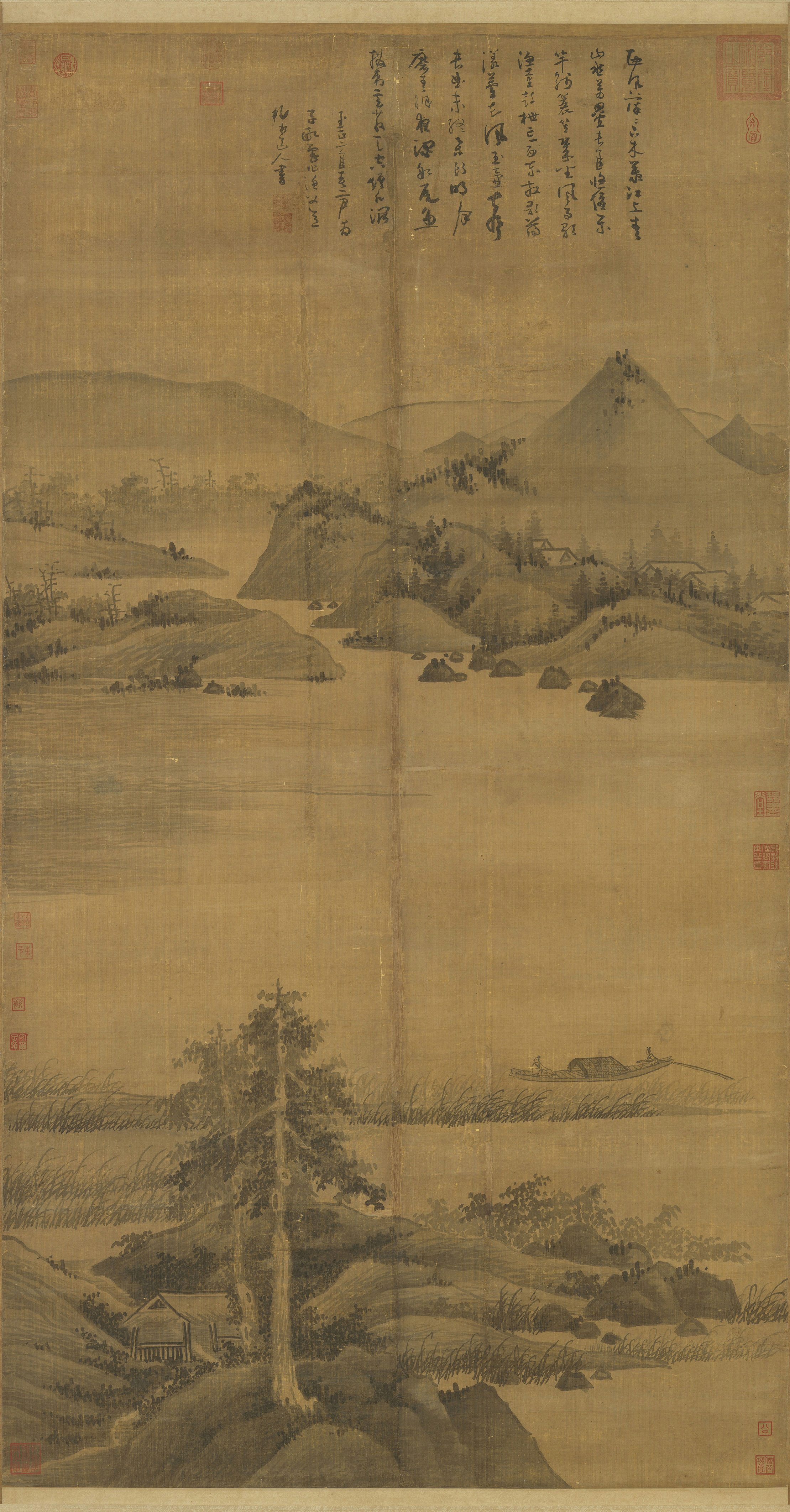 Fisherman — Yuan dynasty (1271-1368) painting by Wu Zhen