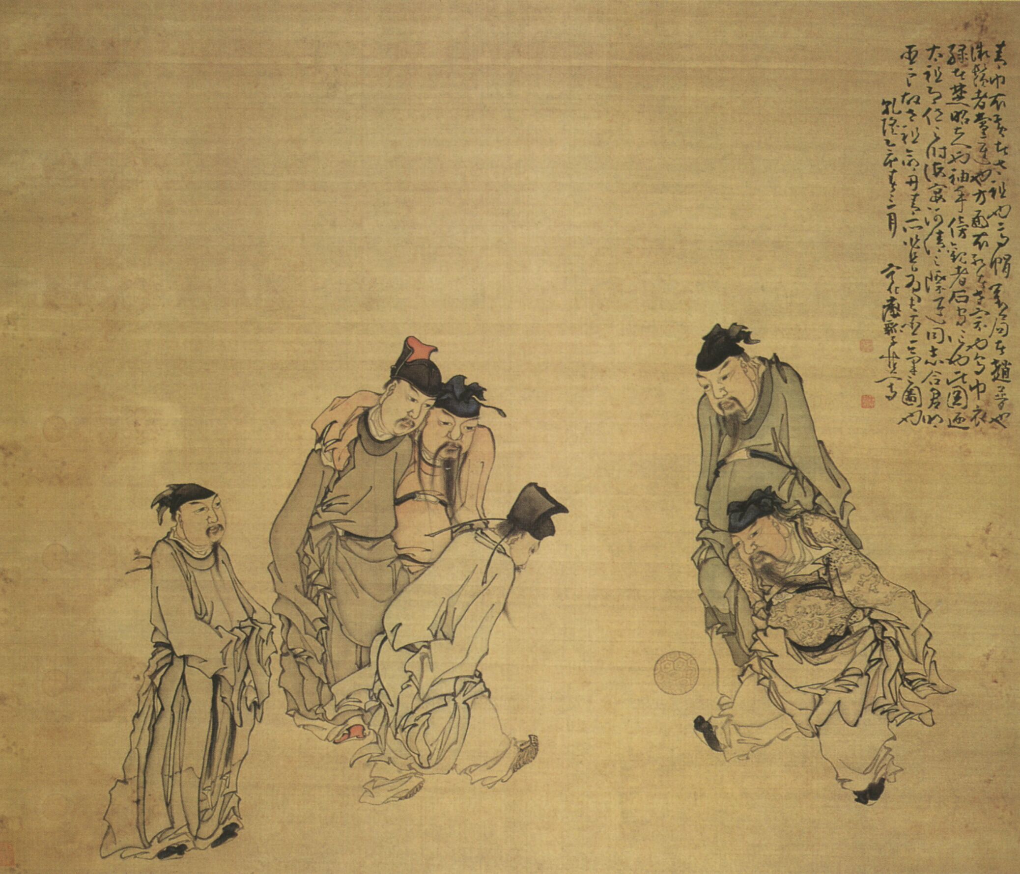 Cuju Painting — Qing dynasty (1644-1911) painting by Huang Shen