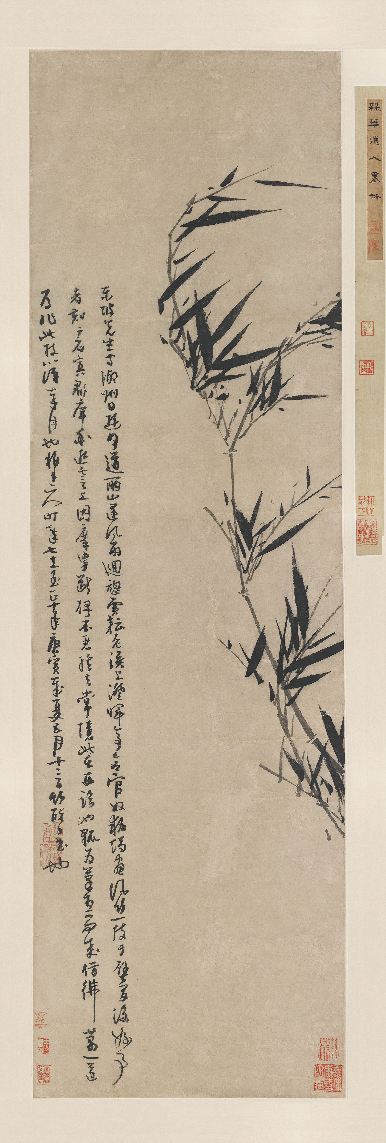 Bamboo in the Wind, after Su Shi&nbsp; — Yuan dynasty (1271-1368) painting by Wu Zhen